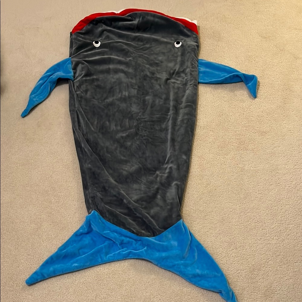 Shark Blanket with Blue Fins